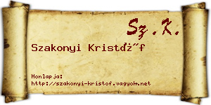 Szakonyi Kristóf névjegykártya