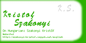 kristof szakonyi business card
